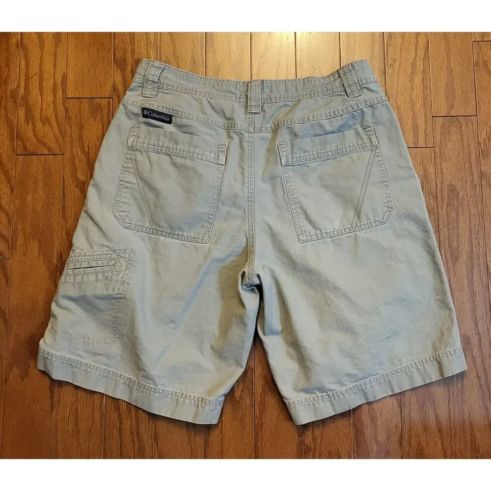 Columbia Mens Cargo Shorts Size 34 Tan Cargo Pockets Cotton